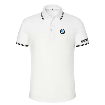 2022 Polo BMW Homme Piqué de Coton Col Contrasté Manche Courte Slim Fit